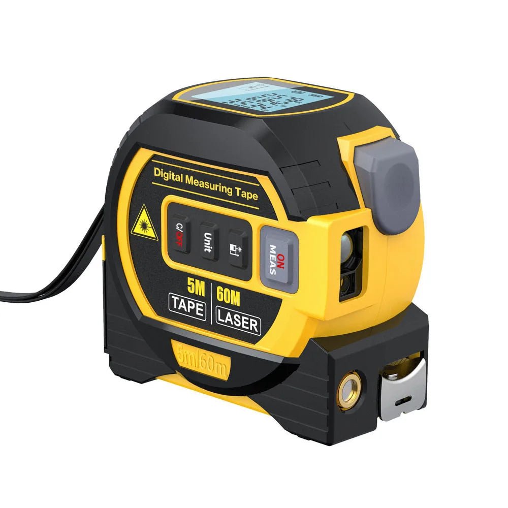 Cat Shop Boys - 3 in 1 Laser Rangefinder 5M Tape Measure Ruler LCD Display with Backlight Distance Meter Building Measurement Device