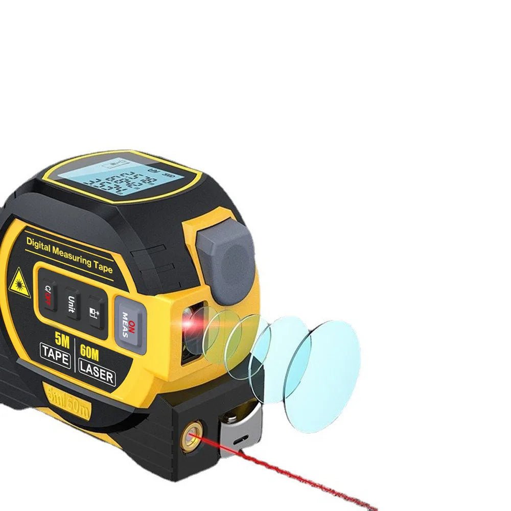 Cat Shop Boys - 3 in 1 Laser Rangefinder 5M Tape Measure Ruler LCD Display with Backlight Distance Meter Building Measurement Device