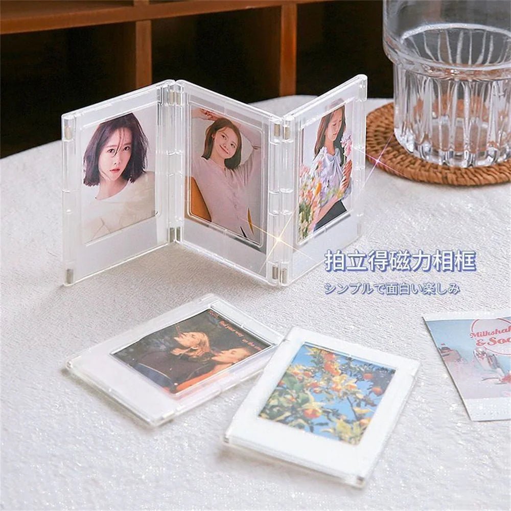 Cat Shop Boys - 3 - InchPhoto Frame Magnet Design Polaroid Photo Frame Mini Acrylic Magnetic Picture Frames Transparent Acrylic Card Display Stand