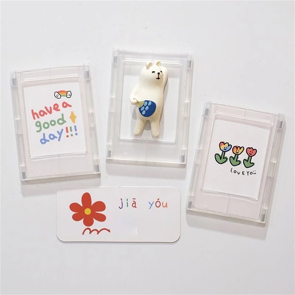 Cat Shop Boys - 3 - InchPhoto Frame Magnet Design Polaroid Photo Frame Mini Acrylic Magnetic Picture Frames Transparent Acrylic Card Display Stand