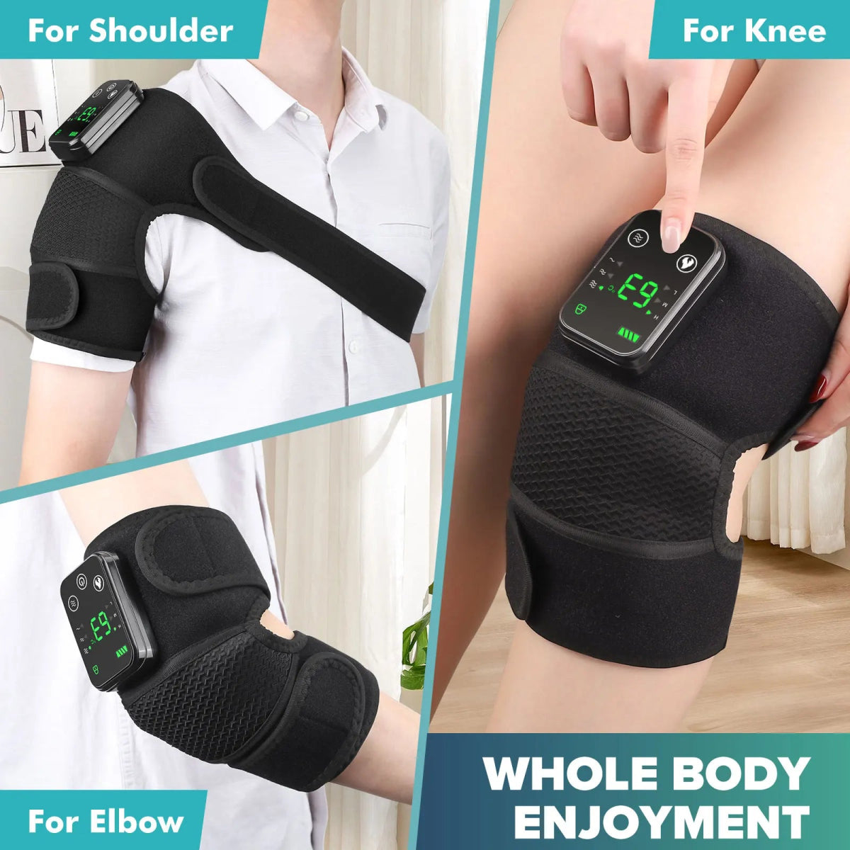 Cat Shop Boys - 3 Level Heated Vibration Knee Shoulder Elbow Massager for Arthritis Temperature Control Shoulder Brace Support Knee Warmer