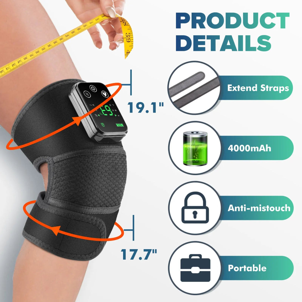 Cat Shop Boys - 3 Level Heated Vibration Knee Shoulder Elbow Massager for Arthritis Temperature Control Shoulder Brace Support Knee Warmer