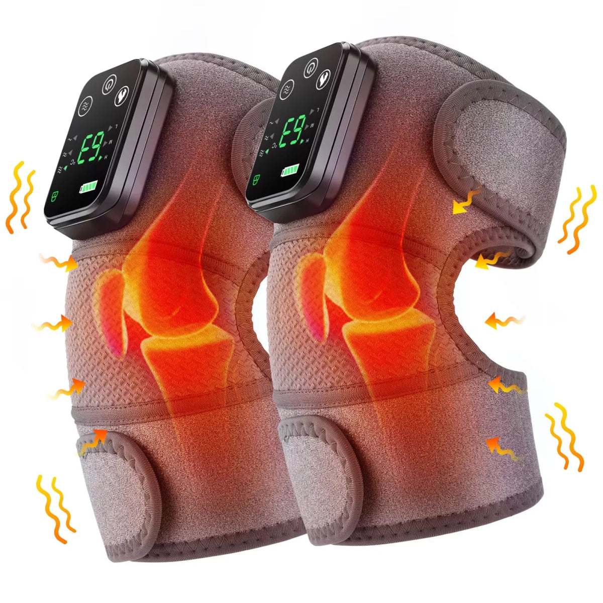 Cat Shop Boys - 3 Level Heated Vibration Knee Shoulder Elbow Massager for Arthritis Temperature Control Shoulder Brace Support Knee Warmer