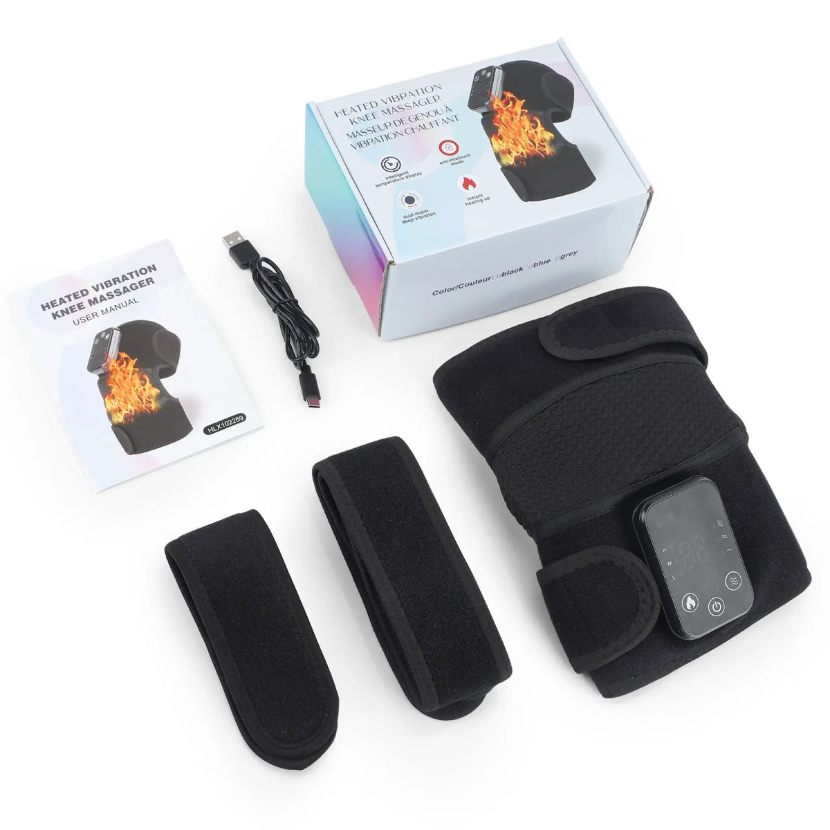 Cat Shop Boys - 3 Level Heated Vibration Knee Shoulder Elbow Massager for Arthritis Temperature Control Shoulder Brace Support Knee Warmer