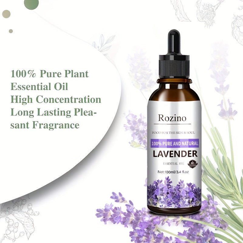 Cat Shop Boys - 3.38oz Lavender Essential Oil, 1For Skin Care, Massage, Shower, Diffuser Relaxation Essential Oil, Suit For Face, Body, Nails, Hair, Eyelashes