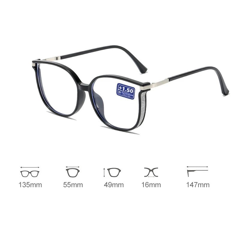 Cat Shop Boys - 5 Colors New Fashionable Reading Glasses Anti Blue Light Presbyopia Glasses Men Women Trendy Large Frame Presbyopia Eyeglasses