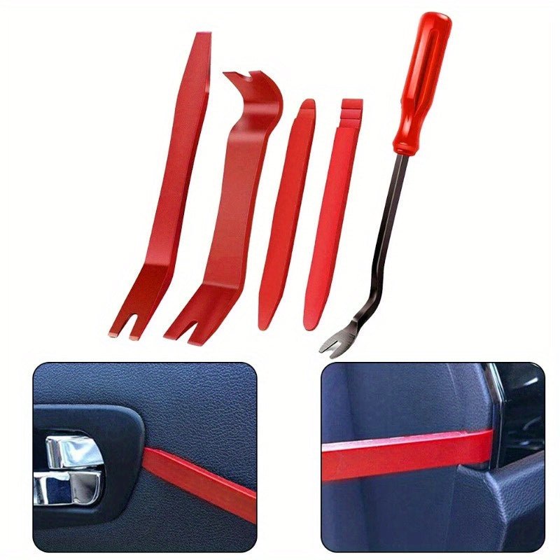 Cat Shop Boys - 5 - piece Trim Removal Tool Kit - No Scratch Plastic Pry Tools For Auto Trim, Car Panel Door Window, And Fastener Removal - Interior Trim Tool