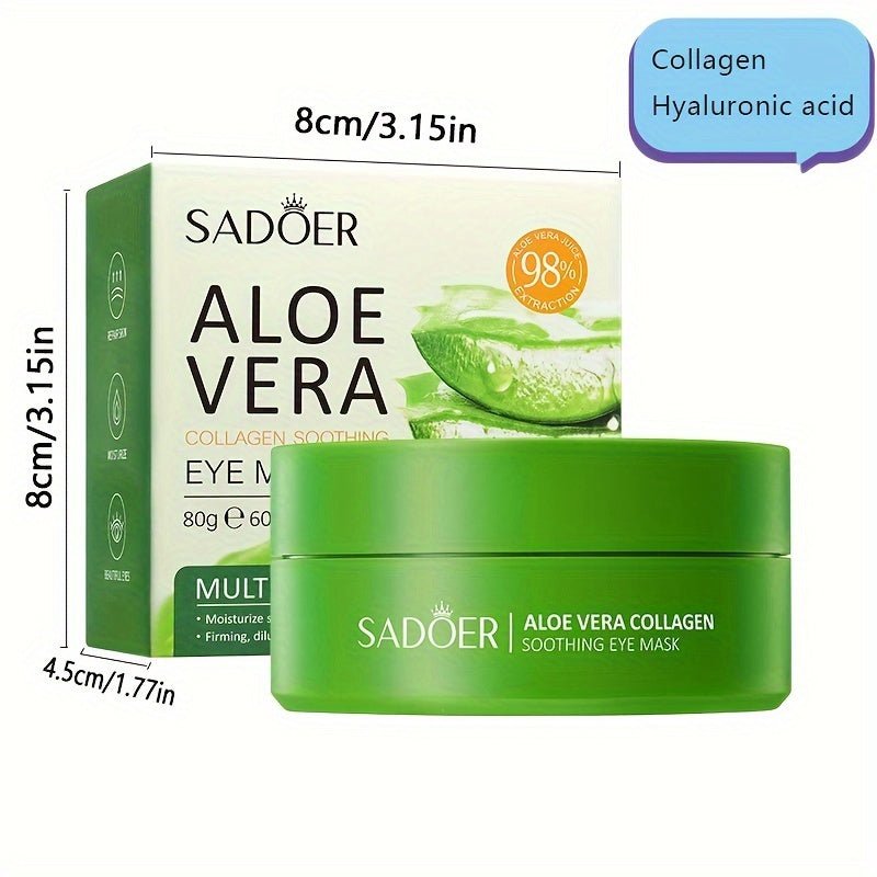 Cat Shop Boys - 60pcs/box Aloe Vera Collagen Eye Mask, Moisturizing And Firming Eye Skin, Improves Eye Wrinkles