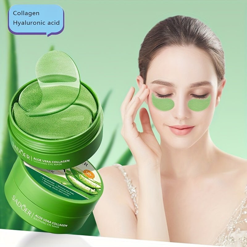 Cat Shop Boys - 60pcs/box Aloe Vera Collagen Eye Mask, Moisturizing And Firming Eye Skin, Improves Eye Wrinkles