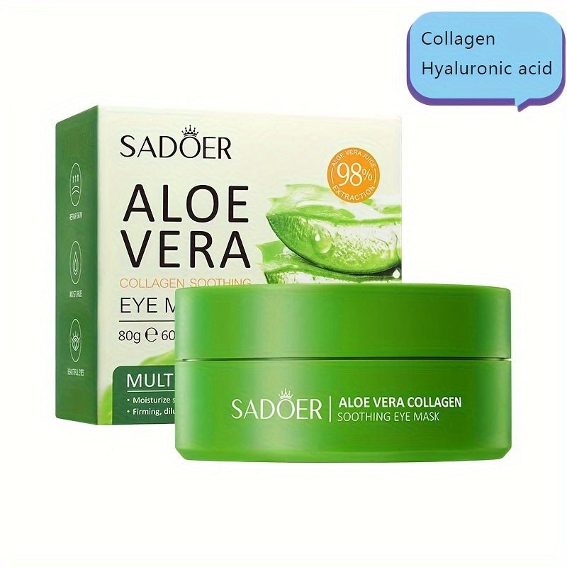 Cat Shop Boys - 60pcs/box Aloe Vera Collagen Eye Mask, Moisturizing And Firming Eye Skin, Improves Eye Wrinkles