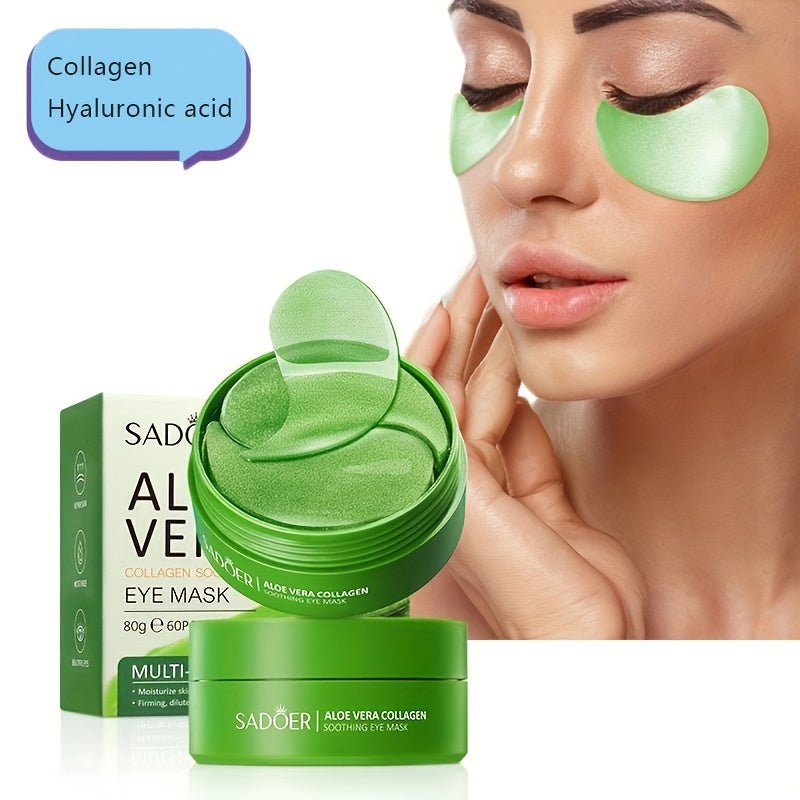 Cat Shop Boys - 60pcs/box Aloe Vera Collagen Eye Mask, Moisturizing And Firming Eye Skin, Improves Eye Wrinkles