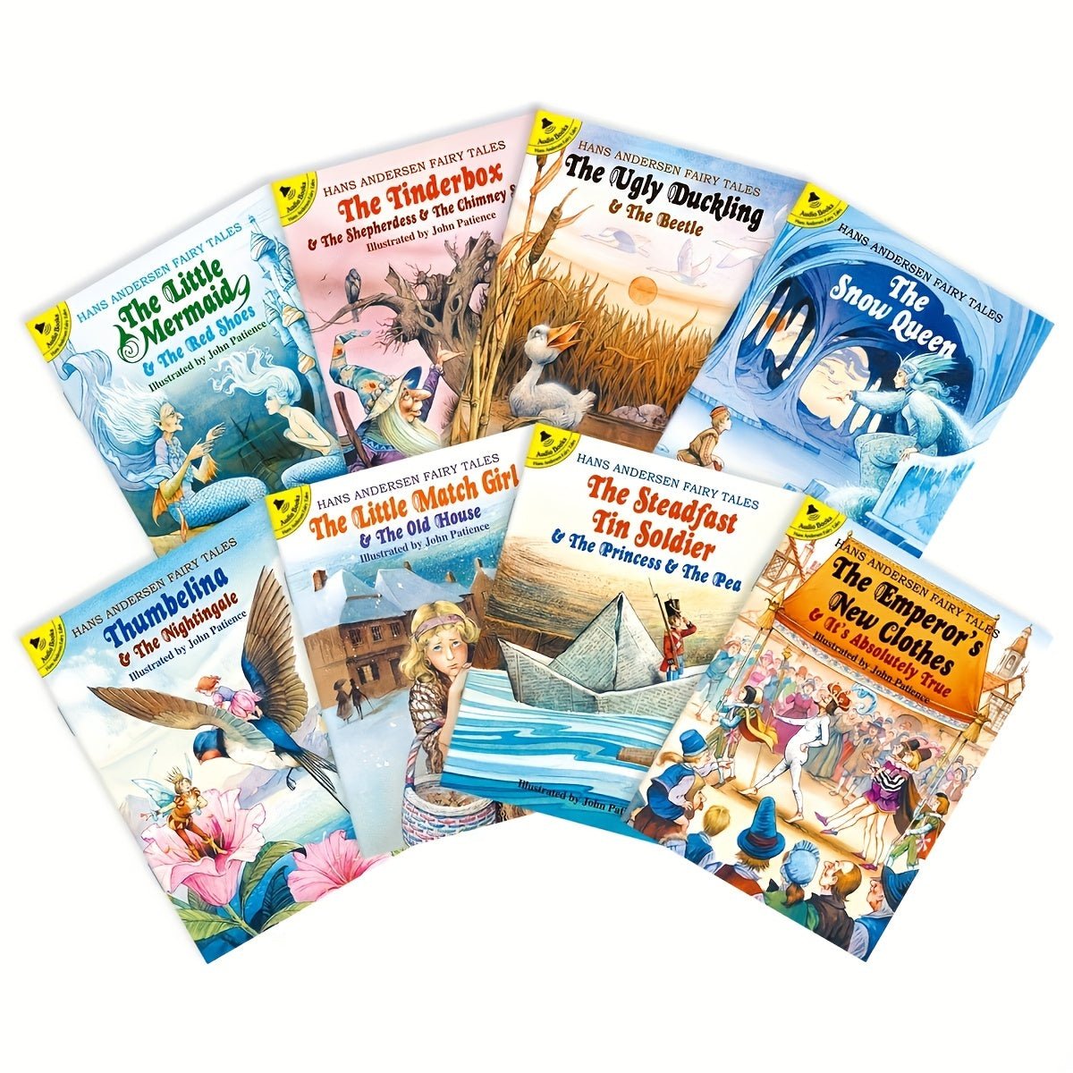 Cat Shop Boys - 8 - Book Set of Hans Andersen Fairy Tales - Illustrated By John Patience - Perfect For Ages 3+ - English Bedtime Stories For Kids - Published June 2023 - Sunshine Children's Educational Association