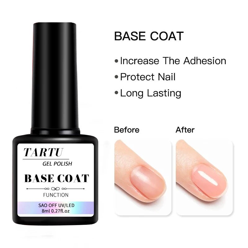 Cat Shop Boys - 8Ml Functional Gel Nail Art Set with Base Coat and Diamond Top Coat,Matte Top ,Soak Off Gel Nail Polish for Nail Art Design Tool