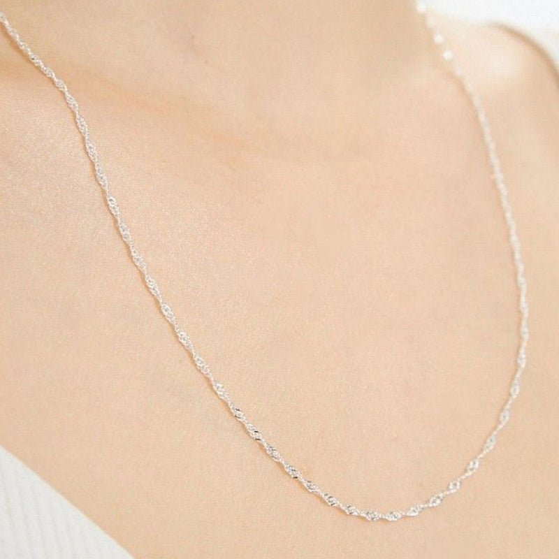 Cat Shop Boys - 925 Sterling Silvery Anti - Allergy Simple Chain Women's Necklace, Delicate Collarbone Chain, Party Preferred, Ideal Christmas Gift