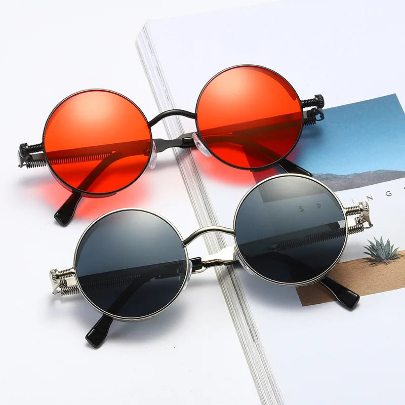 Cat Shop Boys - Metal Steampunk Sunglasses Men Women Fashion Round Glasses Brand Designer Vintage Sun Glasses High Quality Oculos de sol 2021