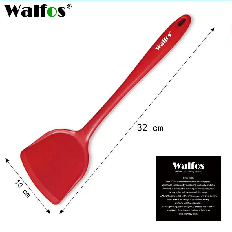 Walfos Non-Stick Silicone Shovel Heat-Resistant Handle Turner Kitchen Spatula Cooking Tool