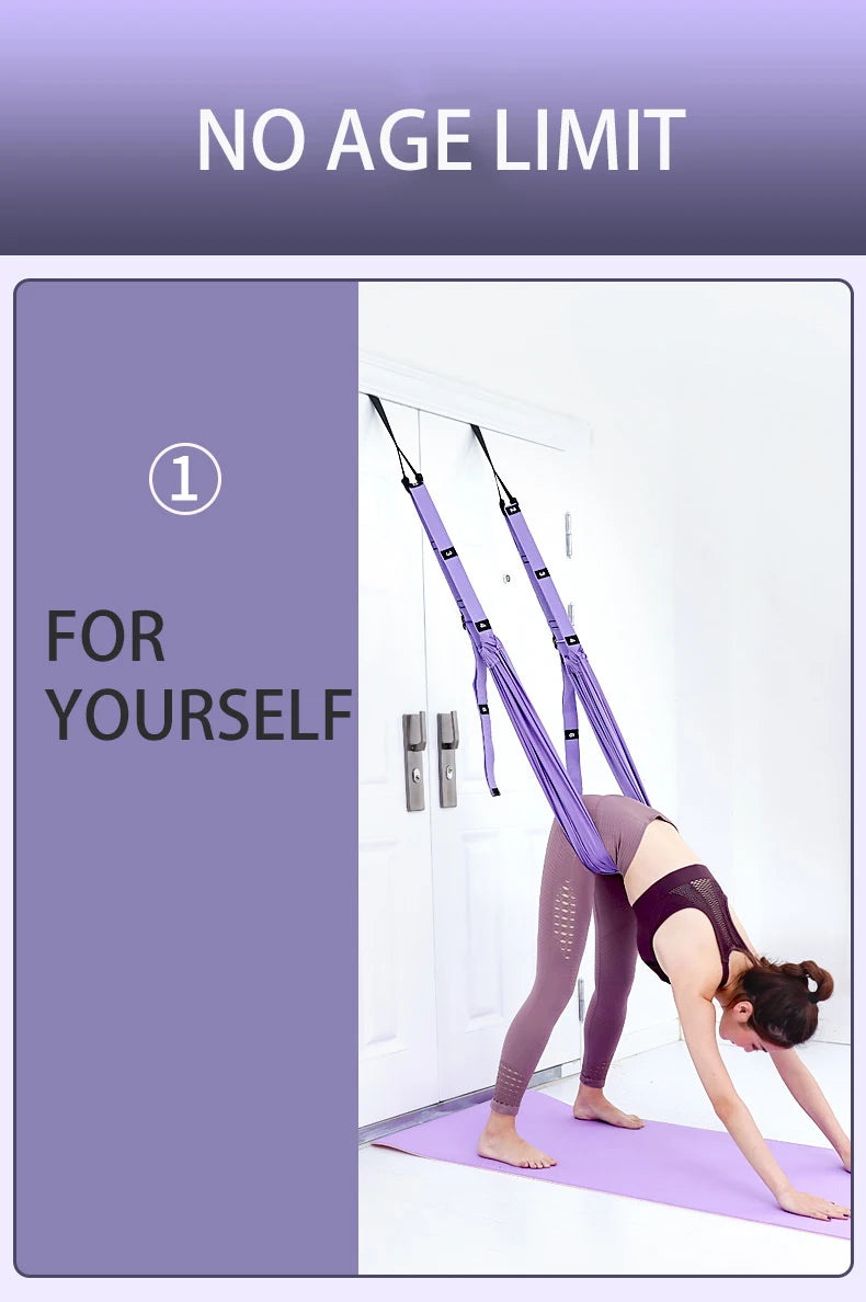 Aerial Yoga Hammock Swing Door Reverse Rope Stretch Belt Flexibility Stretch Leg Stretch Belt Ballet Dance Gymnastics Coach