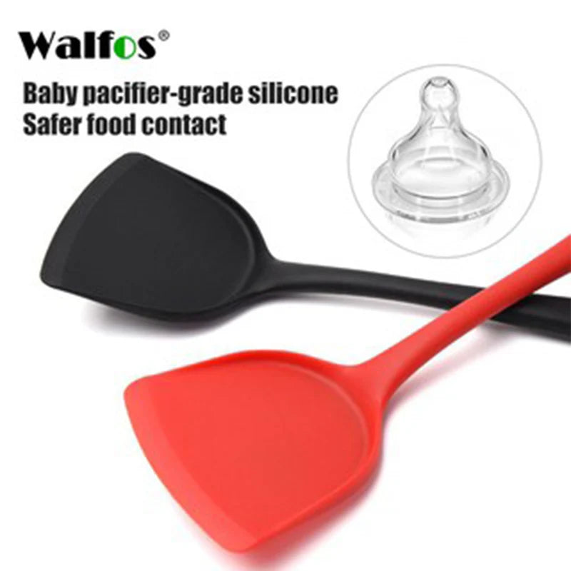 Walfos Non-Stick Silicone Shovel Heat-Resistant Handle Turner Kitchen Spatula Cooking Tool