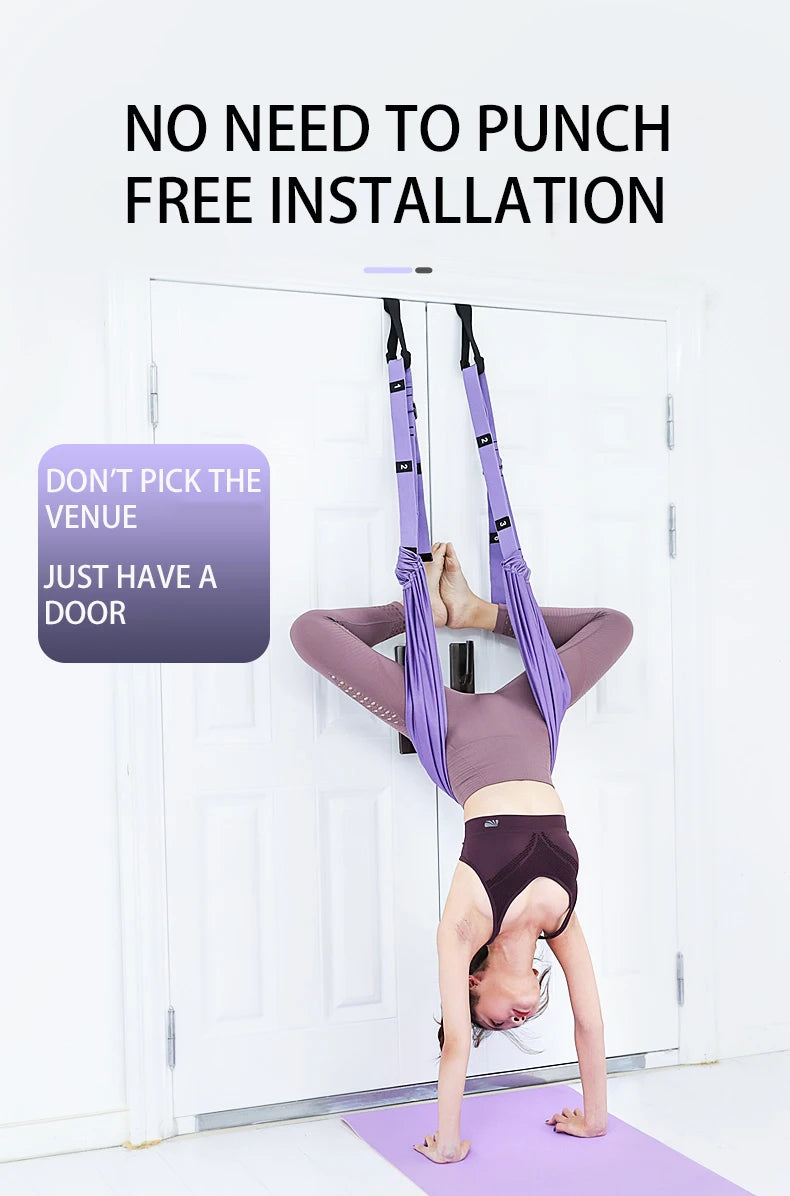 Aerial Yoga Hammock Swing Door Reverse Rope Stretch Belt Flexibility Stretch Leg Stretch Belt Ballet Dance Gymnastics Coach