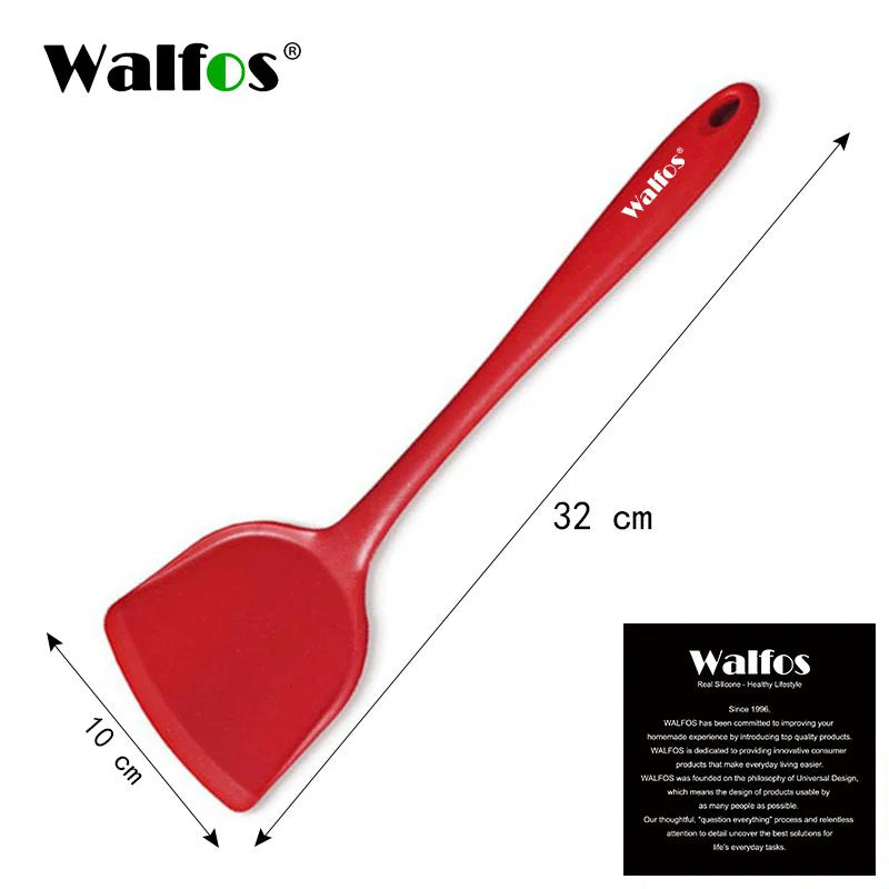 Walfos Non-Stick Silicone Shovel Heat-Resistant Handle Turner Kitchen Spatula Cooking Tool