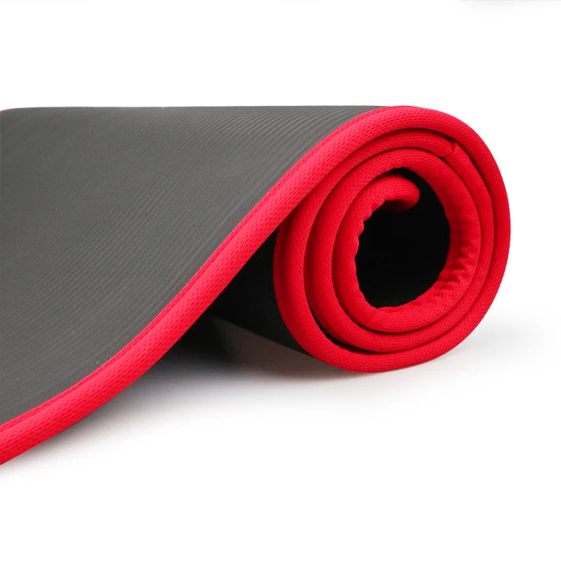 YECOKISO 10MM Extra Thick 183cmX61cm Yoga Mats NRB Non-slip Exercise Mat Fitness Tasteless Pilates Workout Gym Mats with Bandage