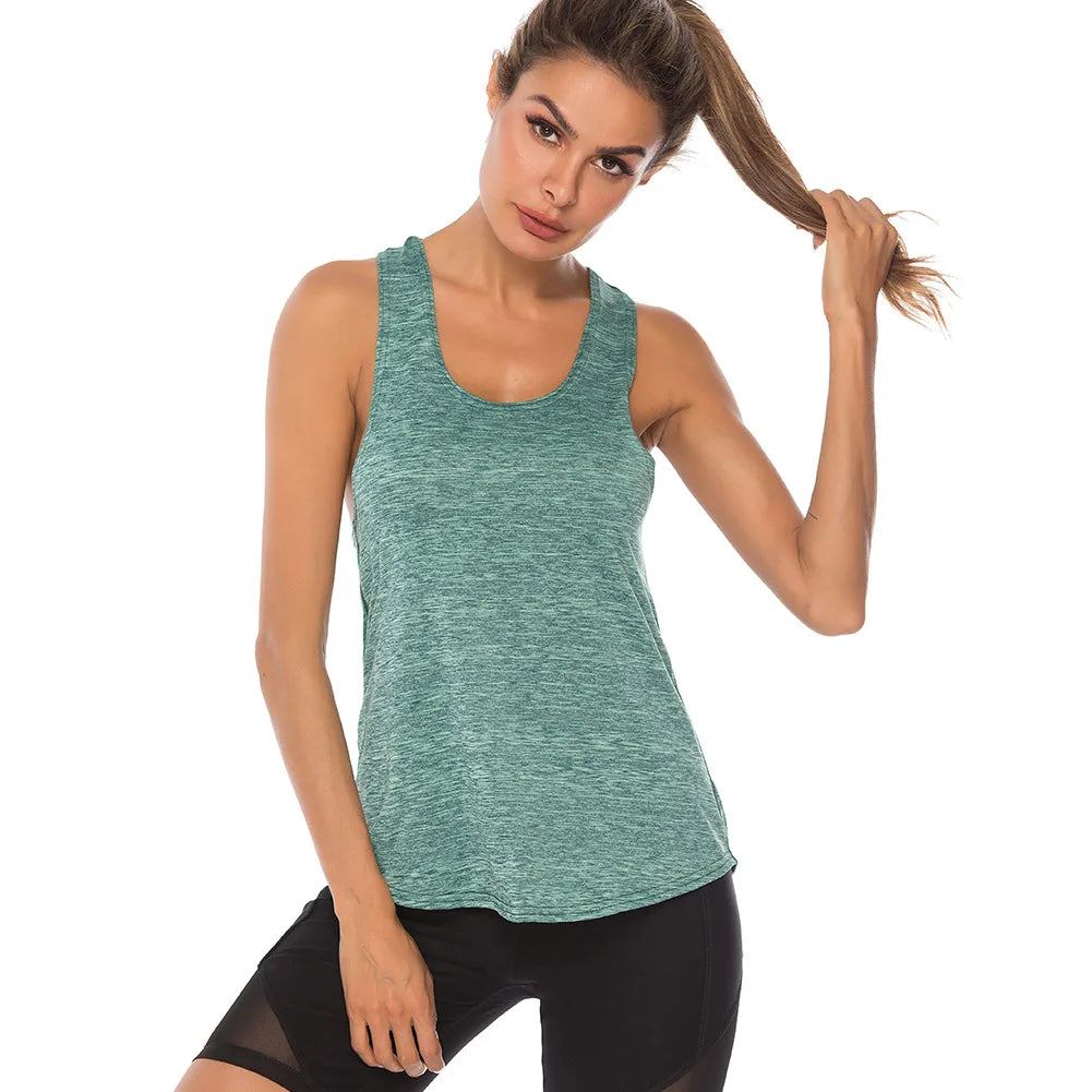 Mileegirl Sleeveless Yoga Top Women Quick Dry Breathable Running Sports Top Sleeveless Fitness Gym Workout Top Yoga Shirt