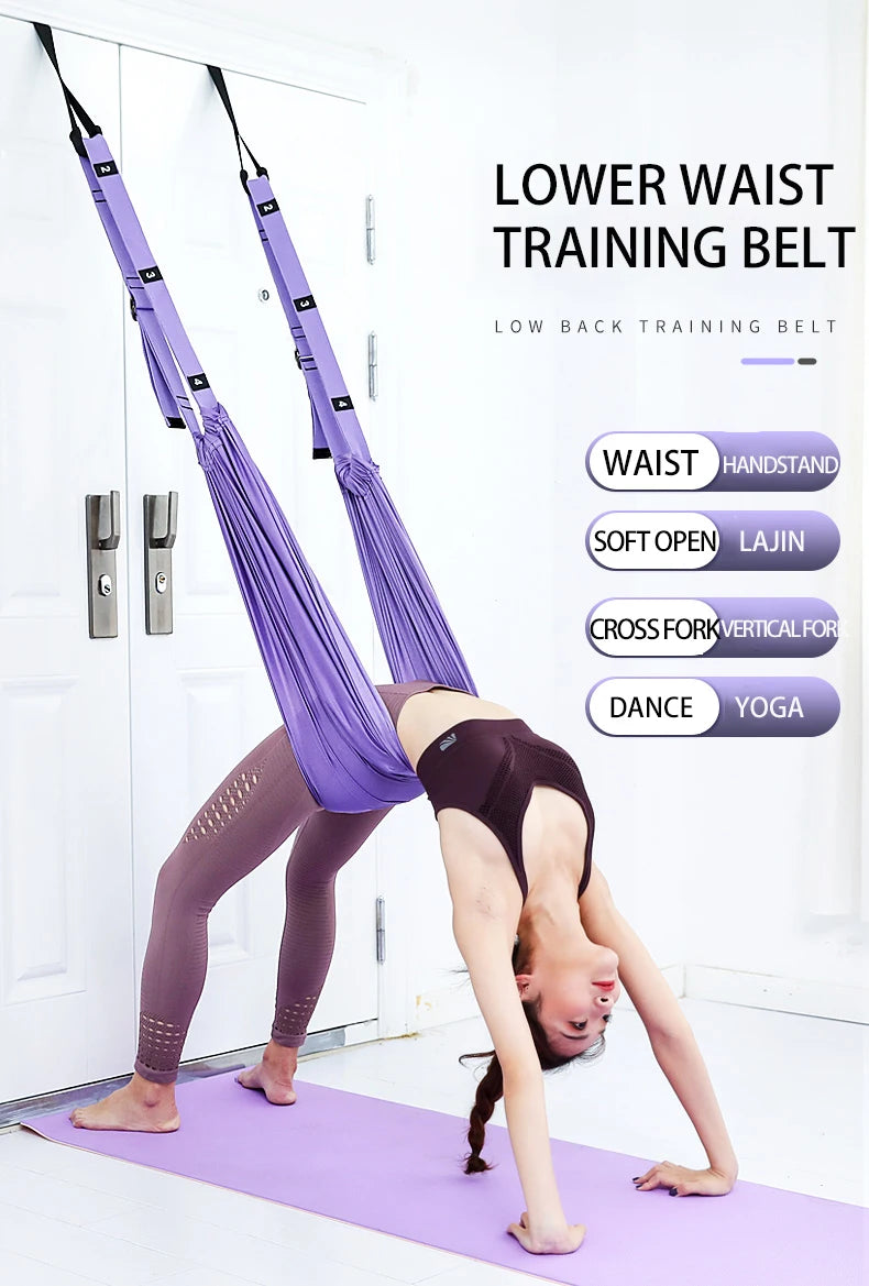 Aerial Yoga Hammock Swing Door Reverse Rope Stretch Belt Flexibility Stretch Leg Stretch Belt Ballet Dance Gymnastics Coach