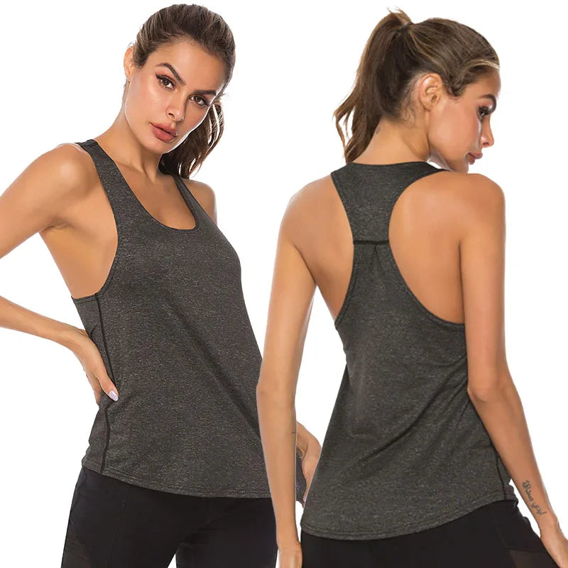 Mileegirl Sleeveless Yoga Top Women Quick Dry Breathable Running Sports Top Sleeveless Fitness Gym Workout Top Yoga Shirt