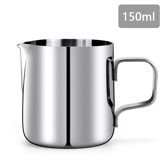 KONCO Inner Scale Espresso Coffee Milk Frothing Pitcher Stainless Steel Creamer Macchiato Cappuccino Latte Art Maker Pitcher Cup