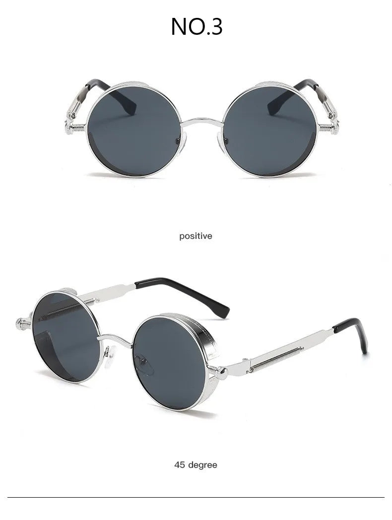 Cat Shop Boys - Metal Steampunk Sunglasses Men Women Fashion Round Glasses Brand Designer Vintage Sun Glasses High Quality Oculos de sol 2021