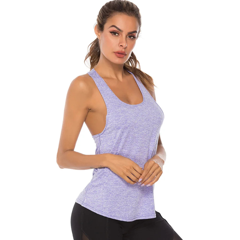 Mileegirl Sleeveless Yoga Top Women Quick Dry Breathable Running Sports Top Sleeveless Fitness Gym Workout Top Yoga Shirt