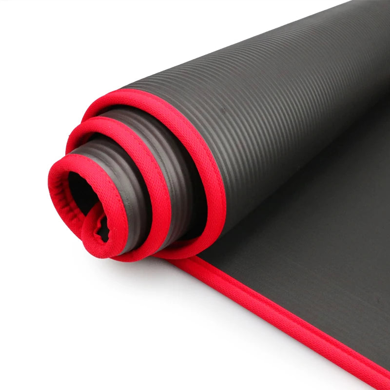 YECOKISO 10MM Extra Thick 183cmX61cm Yoga Mats NRB Non-slip Exercise Mat Fitness Tasteless Pilates Workout Gym Mats with Bandage