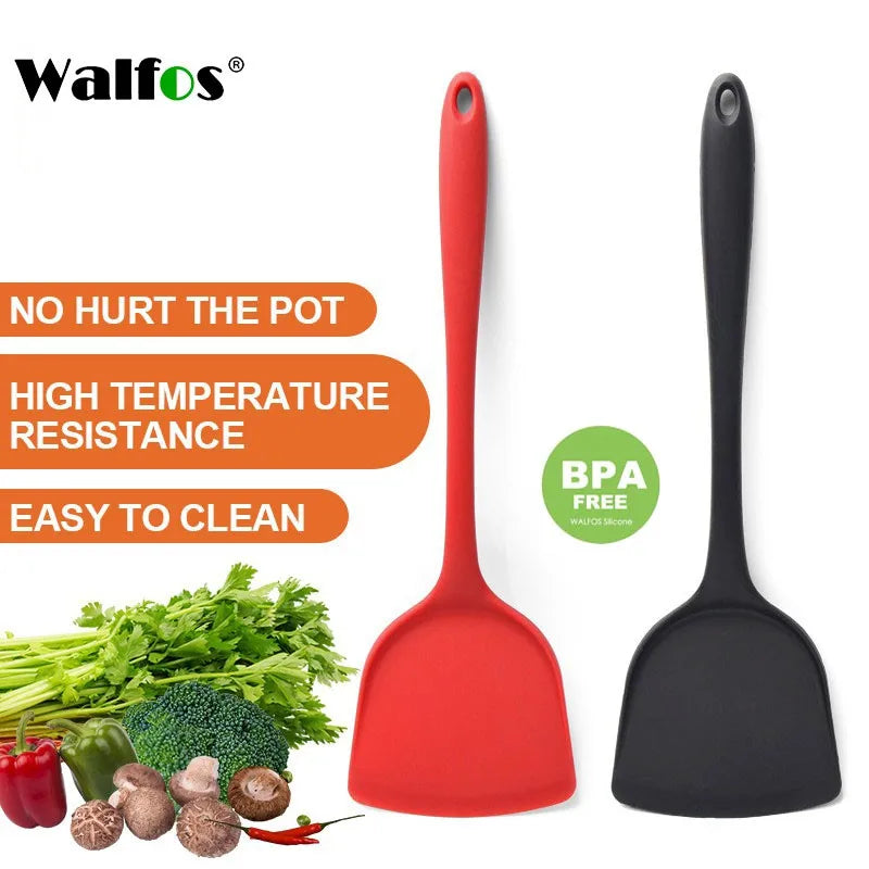 Walfos Non-Stick Silicone Shovel Heat-Resistant Handle Turner Kitchen Spatula Cooking Tool