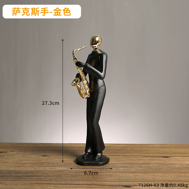 Musical Instrument Musician Character Decoration Model Room Abstract Art Decorations Fancy Band Crafts Small Gift