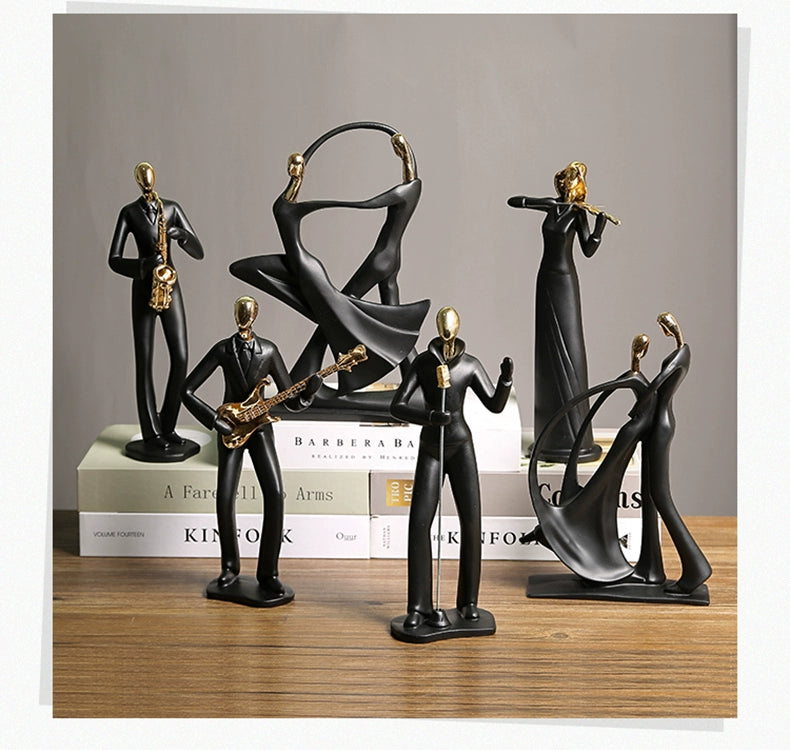 Musical Instrument Musician Character Decoration Model Room Abstract Art Decorations Fancy Band Crafts Small Gift