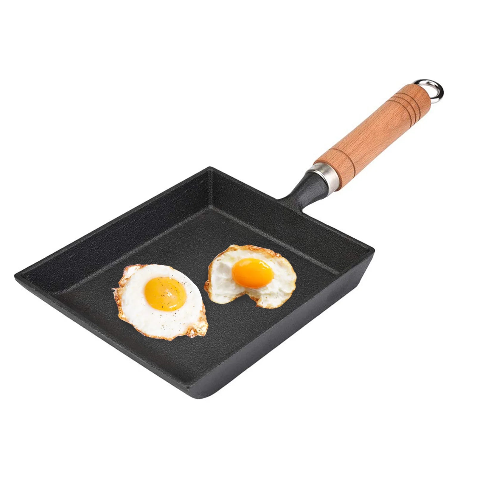 Egg Pan Frying Pan Tamagoyaki Mini Frying Pan Iron Omelette Pot Tamagoyaki Wooden Handle Tamagoyaki Pot Omelette Pan