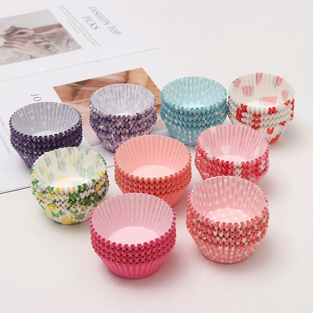 100PCS Cake Cups Paper Cupcake Liner Wrappers Cup Baking Muffin Boxes Cake Liners Cake Decorating Pastry Tools Bakeware Supplies