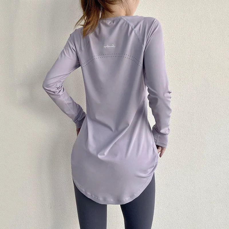 Long Sleeve Yoga Clothes Women 2024 Sportswear Woman Gym Running Blouses Shirts Sports Tops Fitness T-shirt Gym Clothing Workout