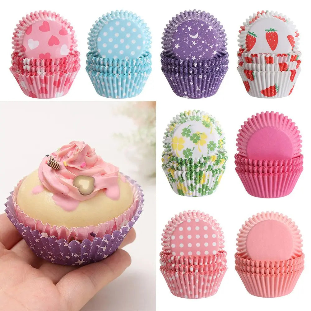 100PCS Cake Cups Paper Cupcake Liner Wrappers Cup Baking Muffin Boxes Cake Liners Cake Decorating Pastry Tools Bakeware Supplies