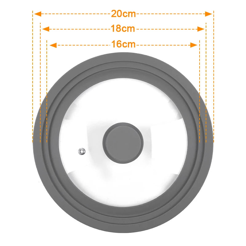 Universal Lid For Pots Pans And Skillets Tempered Glass With Heat Resistant Silicone Rim Easy Cleaning and Safe Cooking