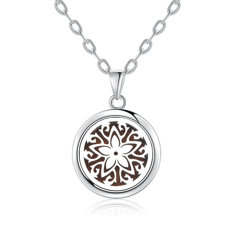 Cat Shop Boys - New Tree Of Life Aromatherapy Necklace Stainless Steel Essential Oil Diffuser Amulet Perfume Locket Pendant Women Jewelry Gift