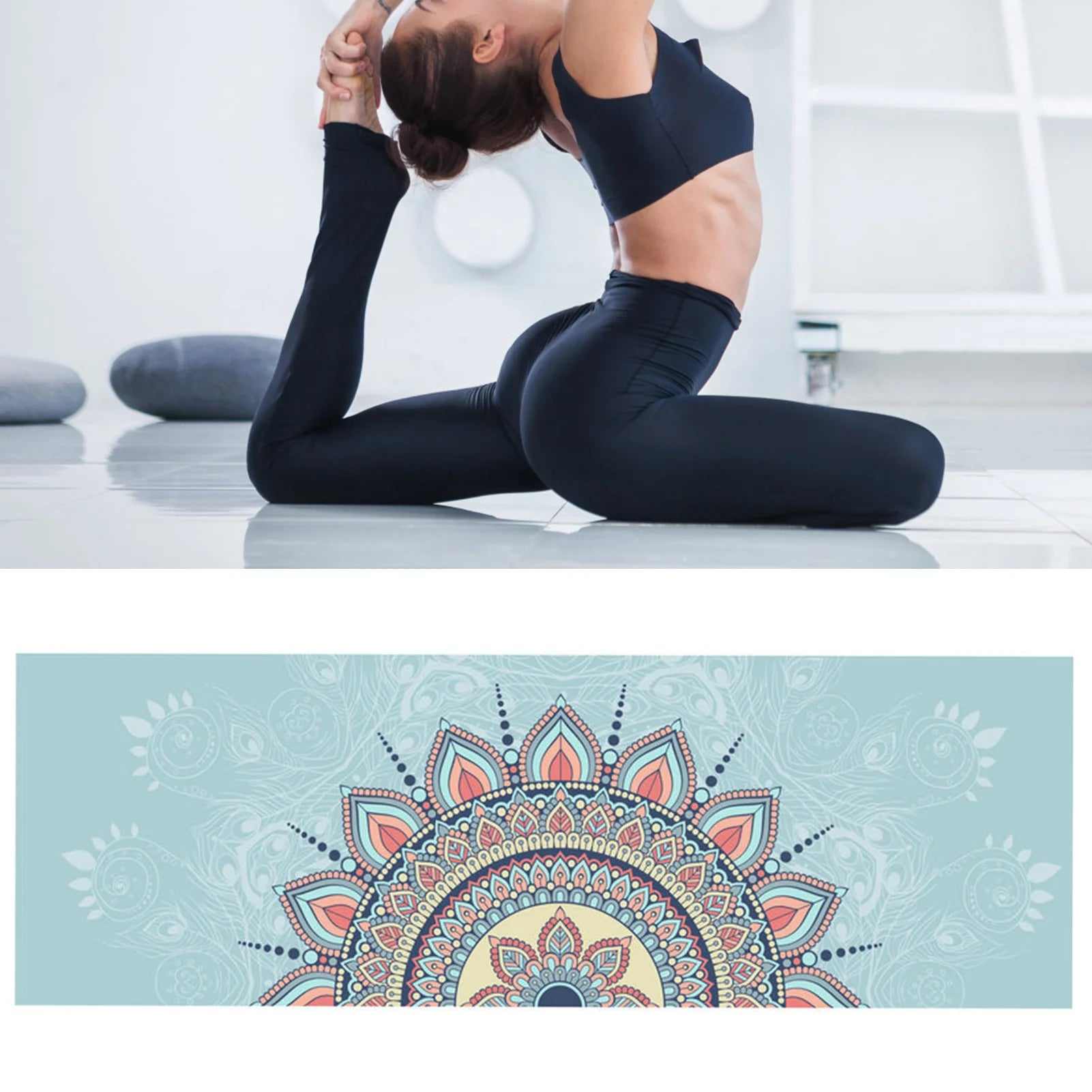 Double-faced Velvet Workout Yoga Mat Comfortable Soft Portable Yoga Towel for Tiles Cement and Even Grass