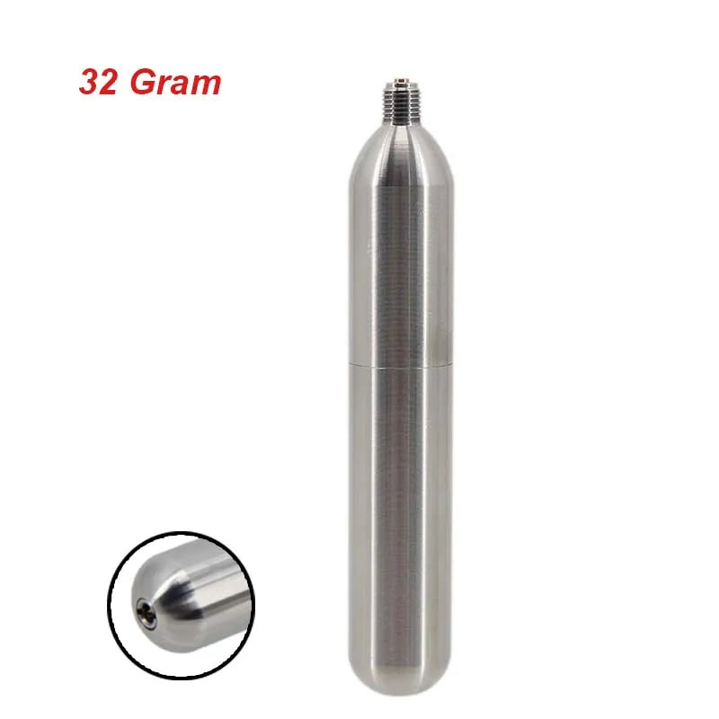 Refillable Co2 Cartridge SS304 3/8-24UNF Thread Co2 Dispensing Accessory for Cocktails, Seltzers, Carbonated Growlers Beer Keg