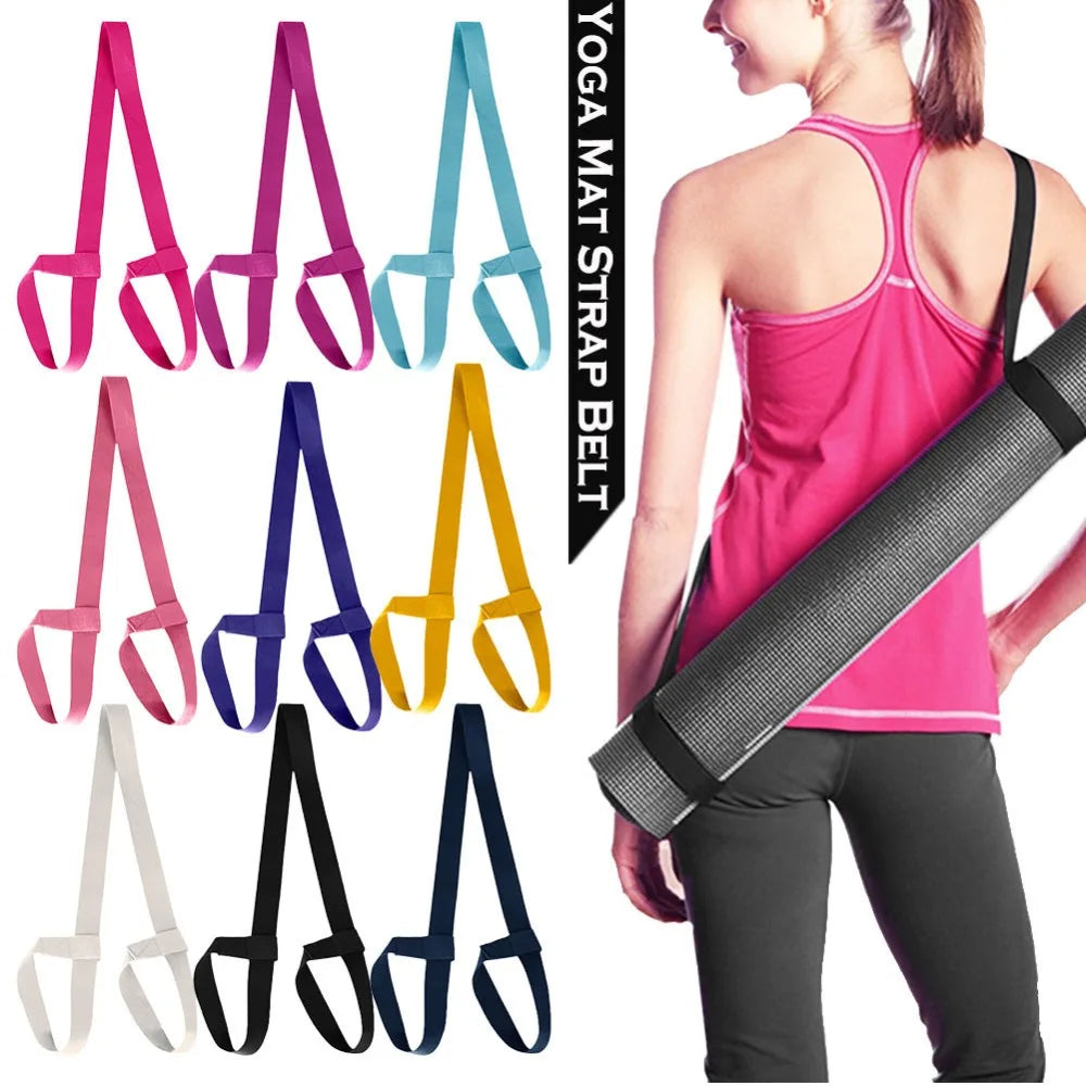 Adjustable Yoga Mat Belts Yoga Mat Shoulder Carrier Yoga Straps Exercise Stretch Yoga Belts Fitness Gym Sports Rope 165cm*3.8cm