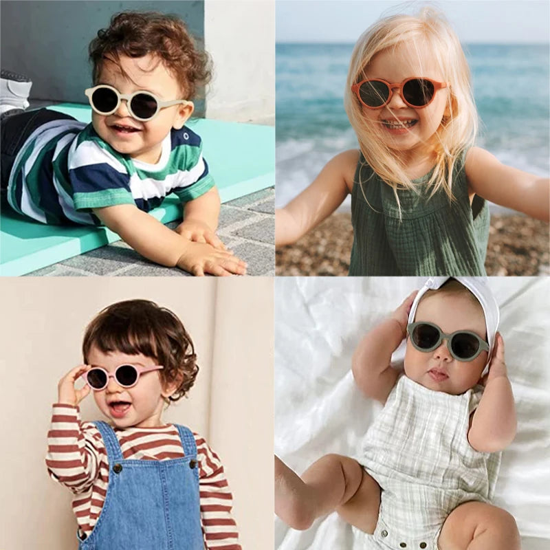 Cat Shop Boys - New Children Vintage Frosted Round Outdoor Sun Protection Sunglasses Baby Girls Acrylic UV400 Sunglasses Kids Fashion Glasses