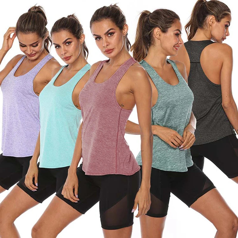 Mileegirl Sleeveless Yoga Top Women Quick Dry Breathable Running Sports Top Sleeveless Fitness Gym Workout Top Yoga Shirt