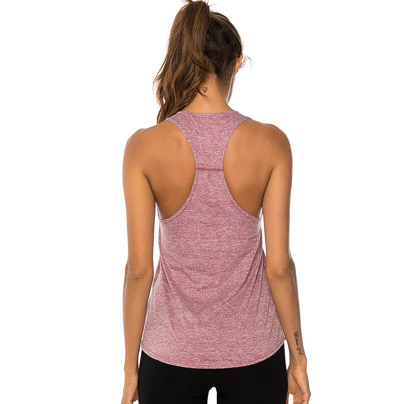 Mileegirl Sleeveless Yoga Top Women Quick Dry Breathable Running Sports Top Sleeveless Fitness Gym Workout Top Yoga Shirt