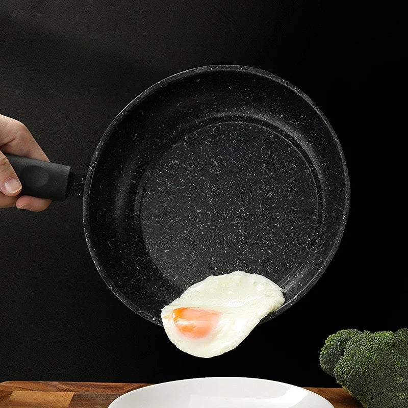 Durable Stone Frying Pan19/21/23/25cm Wok Non-stick Pan Skillet Cauldron Induction Cooker Pans Pancake Egg Gas Stove Home