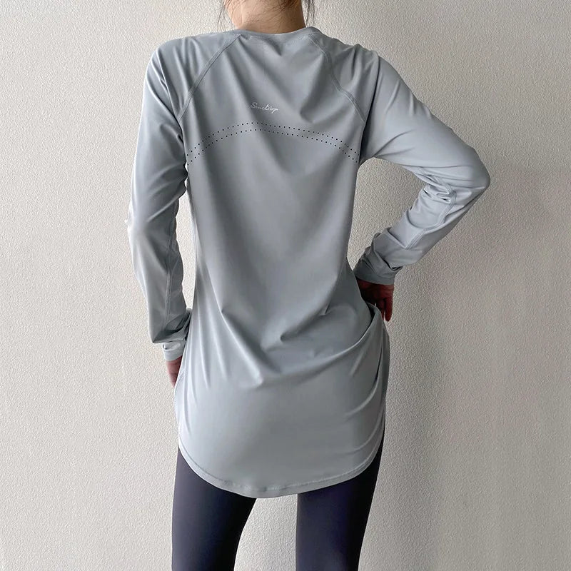 Long Sleeve Yoga Clothes Women 2024 Sportswear Woman Gym Running Blouses Shirts Sports Tops Fitness T-shirt Gym Clothing Workout