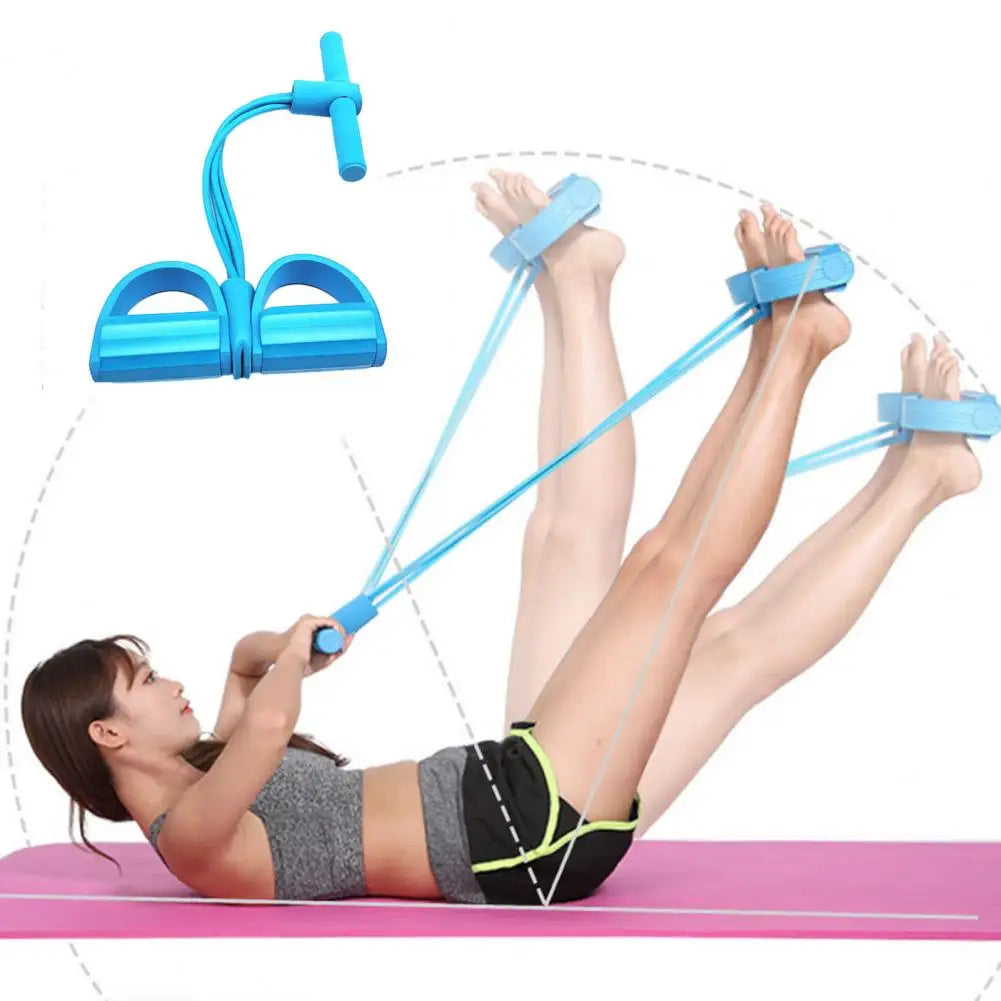 Resistance Band Tension Rope With Handle Portable Slimming Training Elastic Yoga Pedal Puller Resistance Band Fitness Equipment